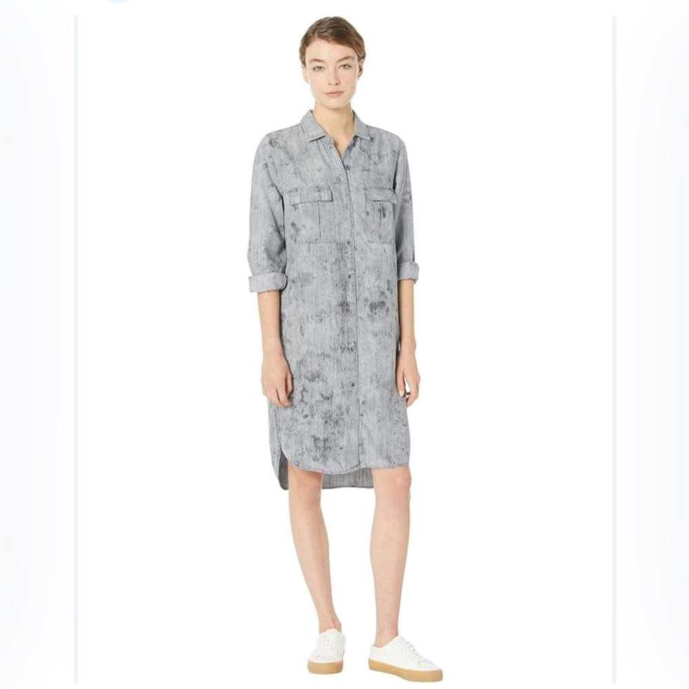 Bella Dahl Gray Long Sleeve Shirt Dress